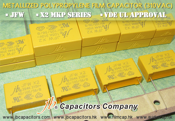 jbCapacitors--JFW, X2 MKP Series, with 3 Approval