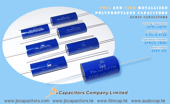 Foil and Film Metallized Polypropylene Capacitors of jb Capacitors Company-JMX series