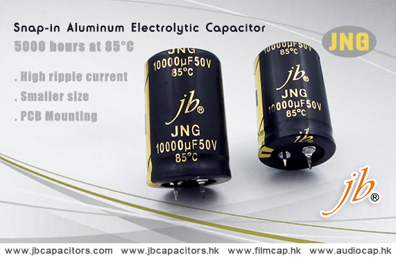 jb Capacitors JNG Snap in Aluminum Electrolytic Capacitor 5000H at 85C